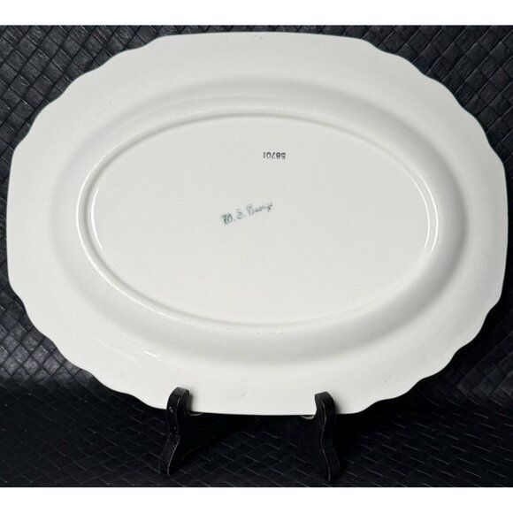 Vintage WS George Serving Platters White Blushing Rose Dalrymple Set Of 2 - Picture 7 of 13